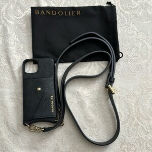 Bandolier iPhone 13 holder with straps and cloth bag